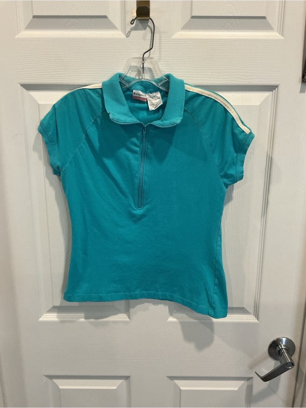 Women’s Teal Short-Sleeve Zip Polo Top